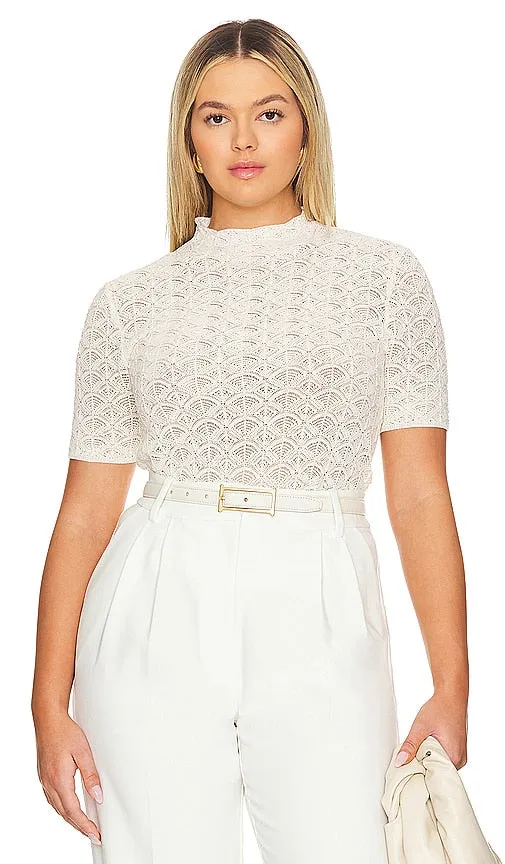 L'Academie by Marianna Kaira Turtleneck Top in Ivory