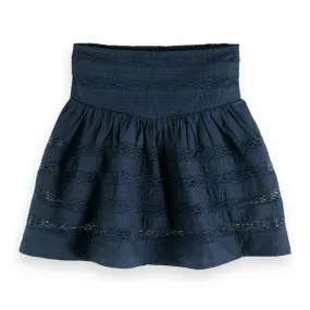 Layered Lace Tape Skirt - Night