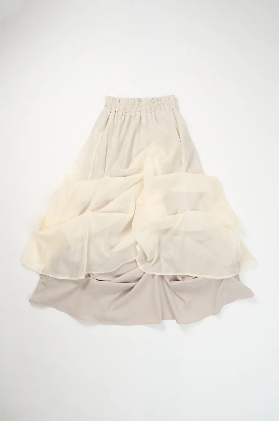 layered sheer pick skirt