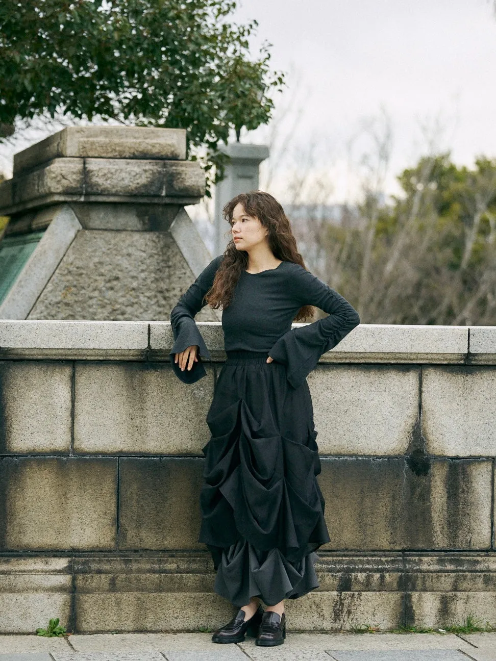 layered sheer pick skirt