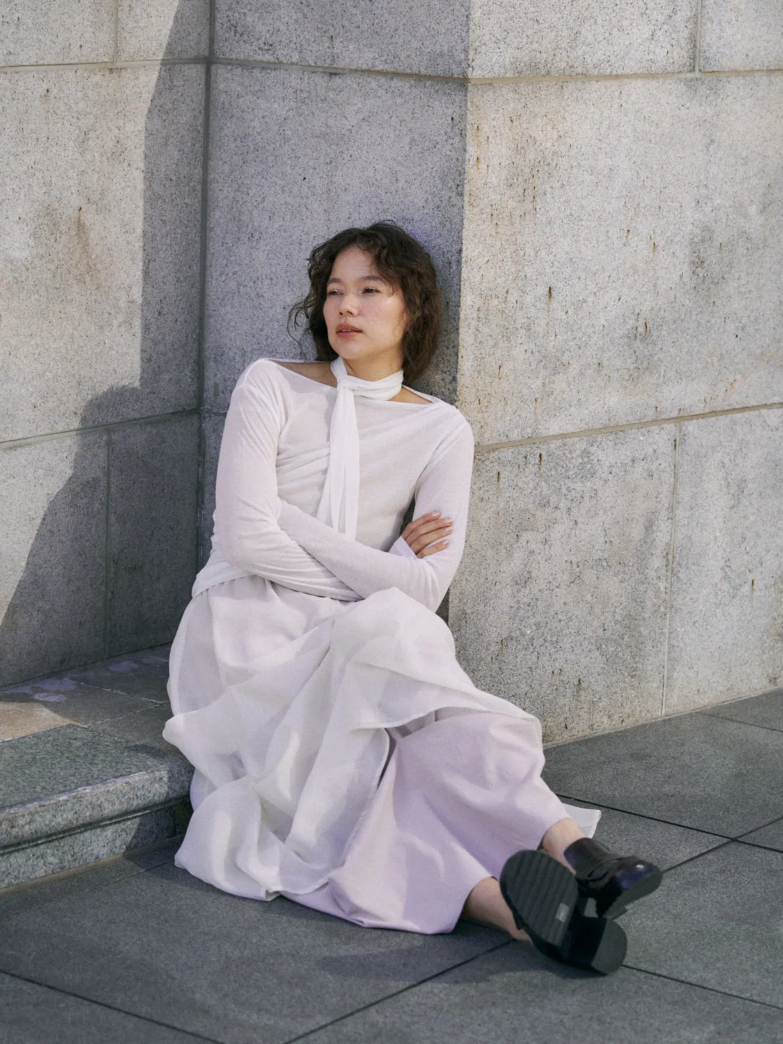 layered sheer pick skirt