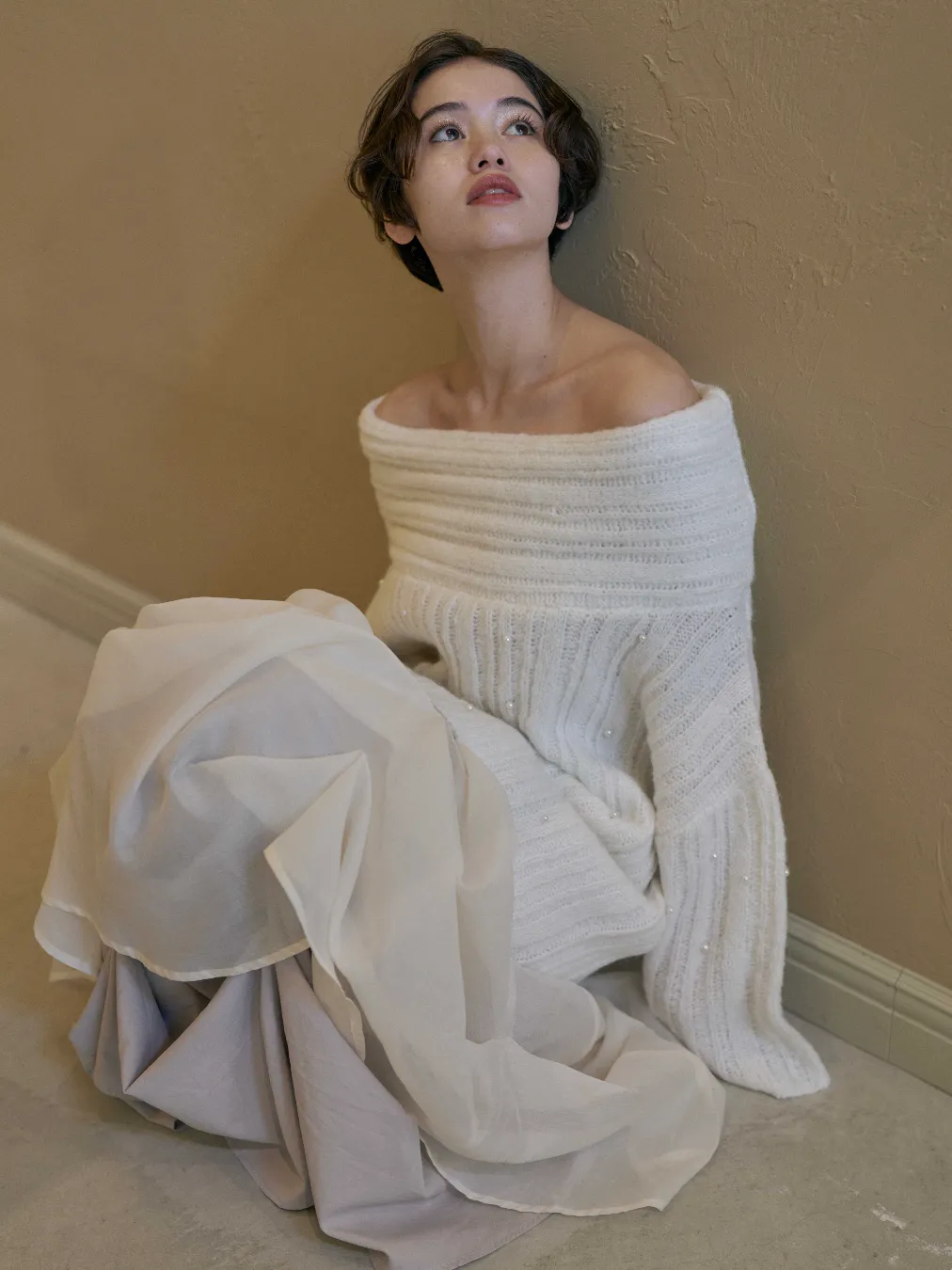 layered sheer pick skirt