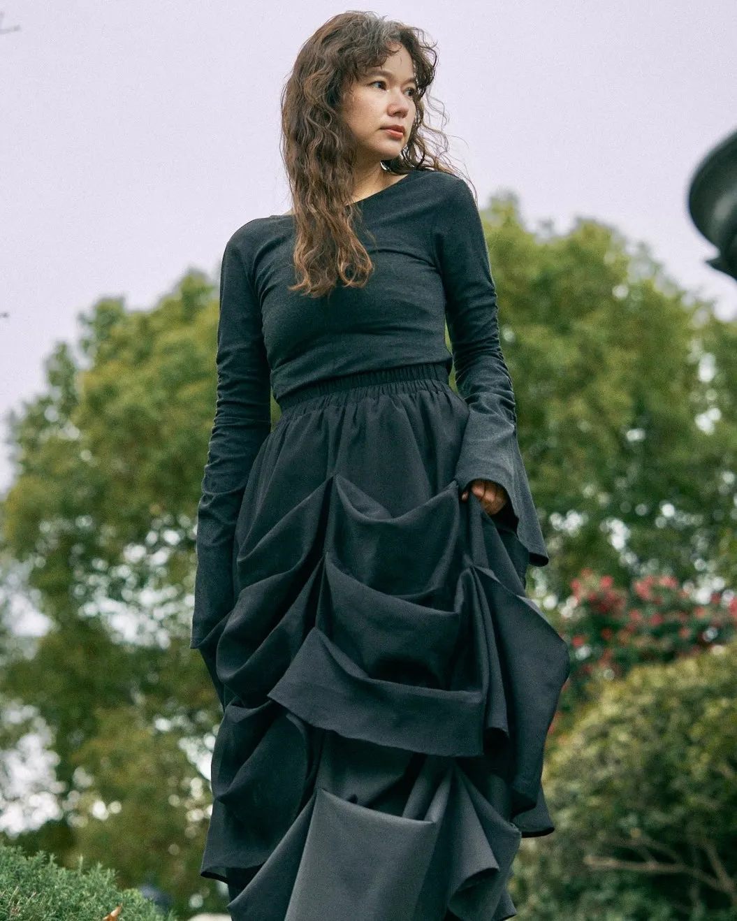 layered sheer pick skirt