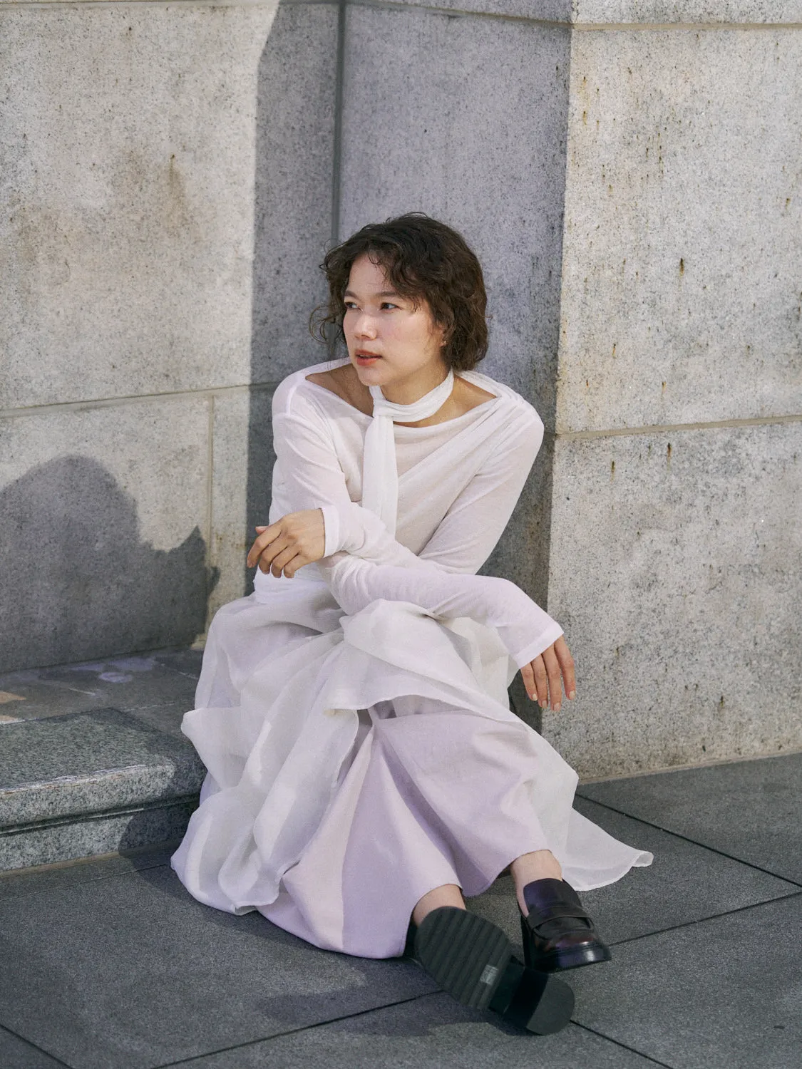 layered sheer pick skirt