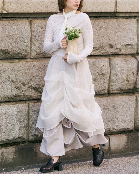 layered sheer pick skirt