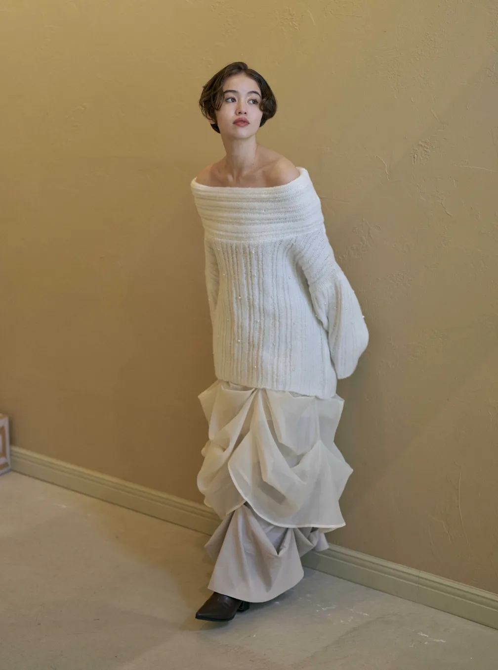 layered sheer pick skirt