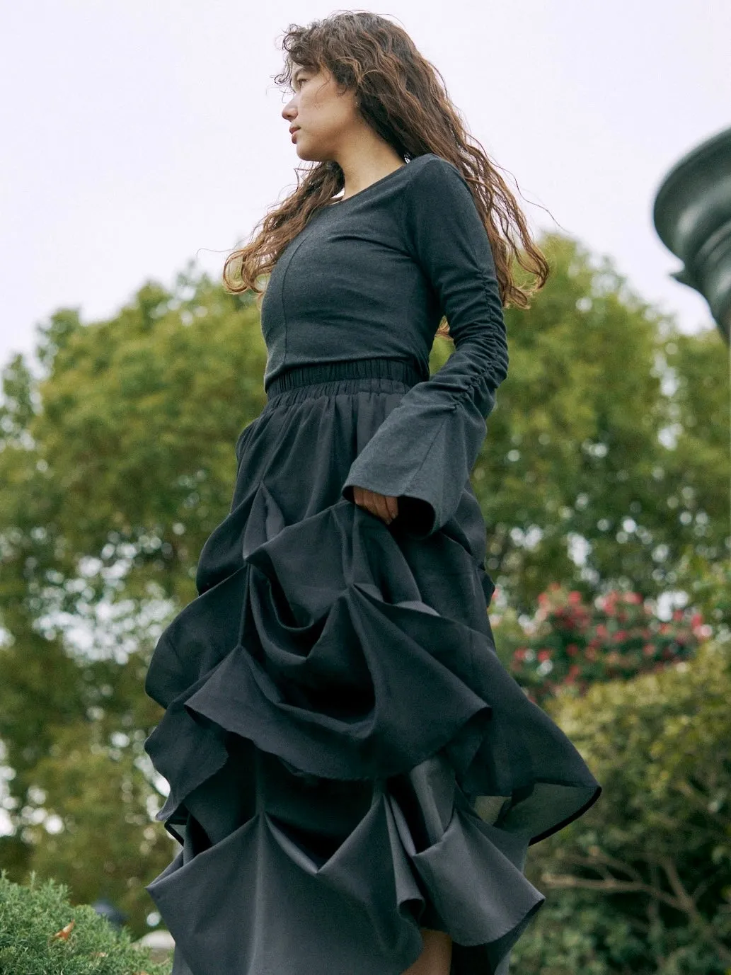 layered sheer pick skirt