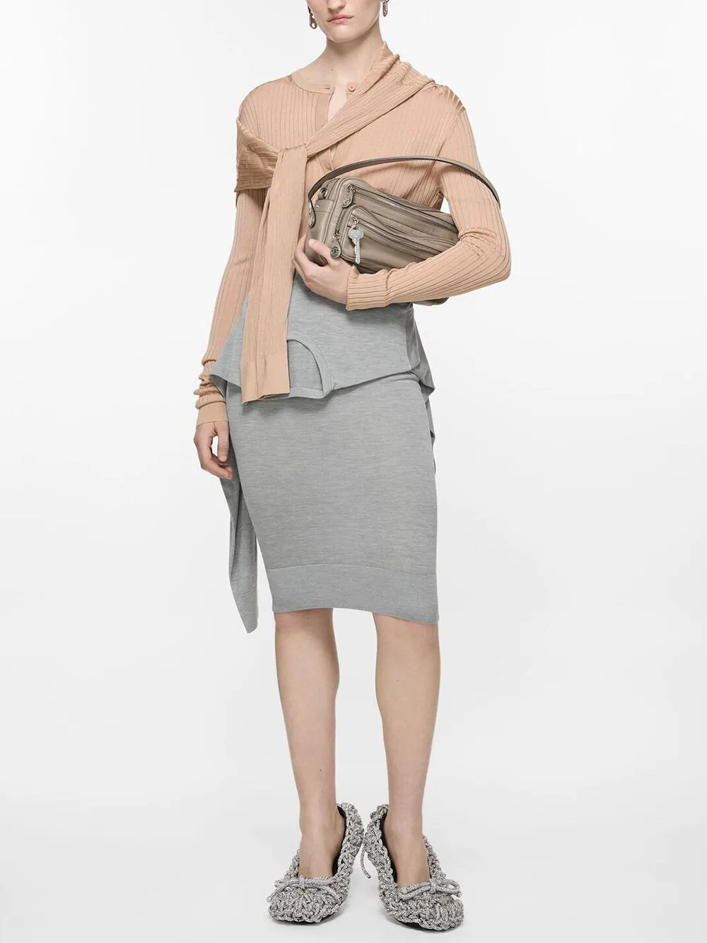 Layered silk skirt