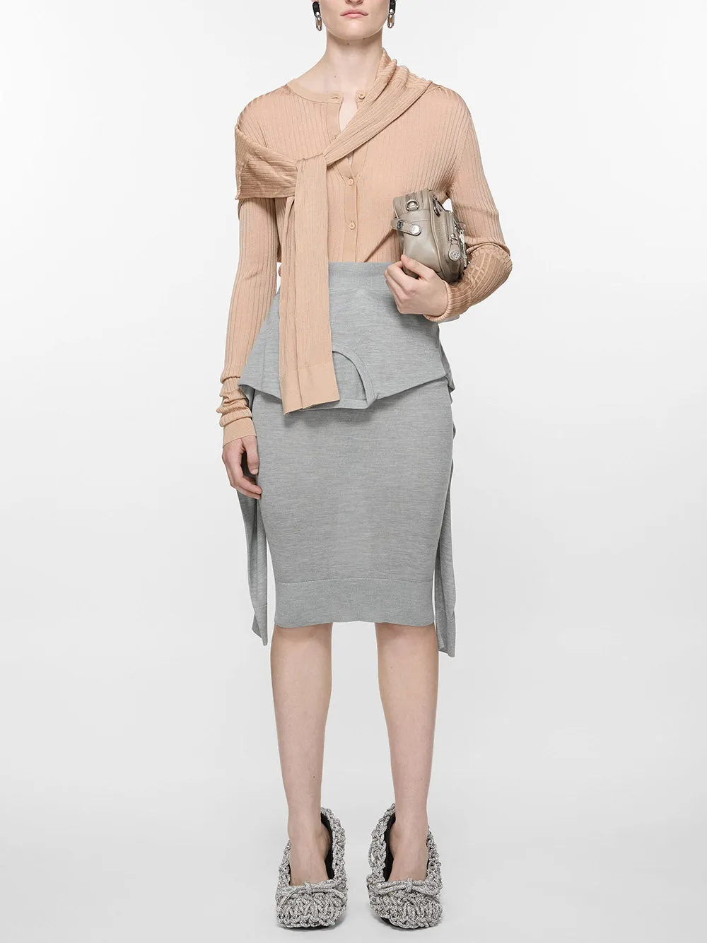 Layered silk skirt