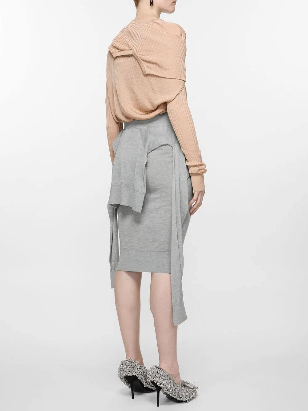Layered silk skirt