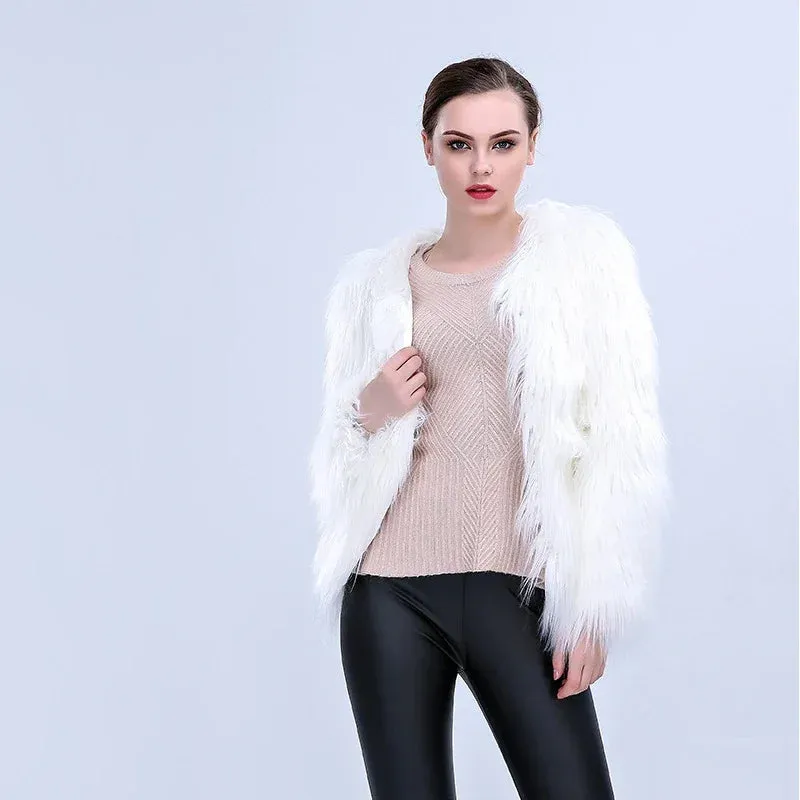LED Faux Fur Valentine Coat