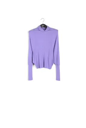 Lilac batwing-sleeve turtleneck sweater