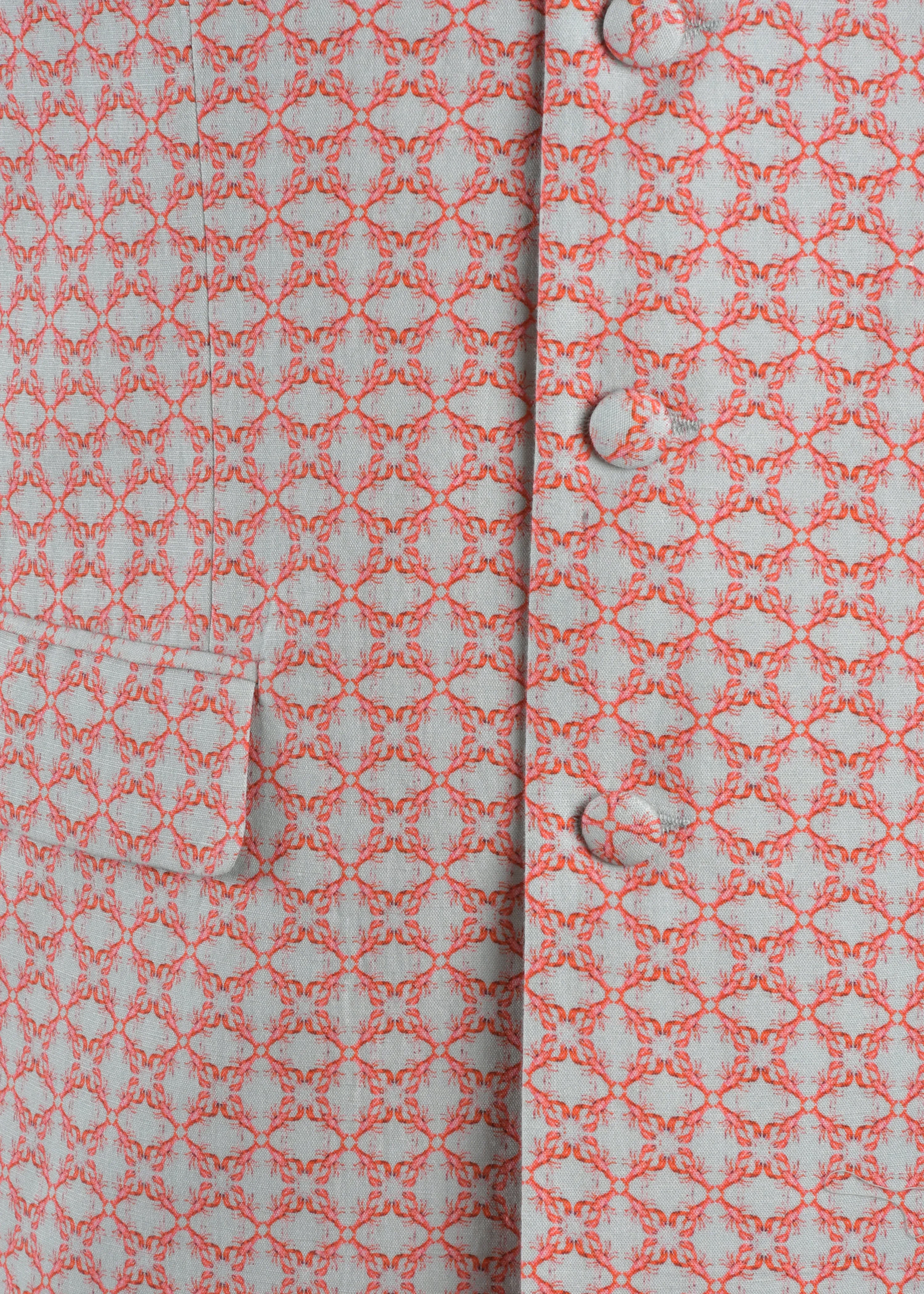 Lobster Nehru Jacket in Linen