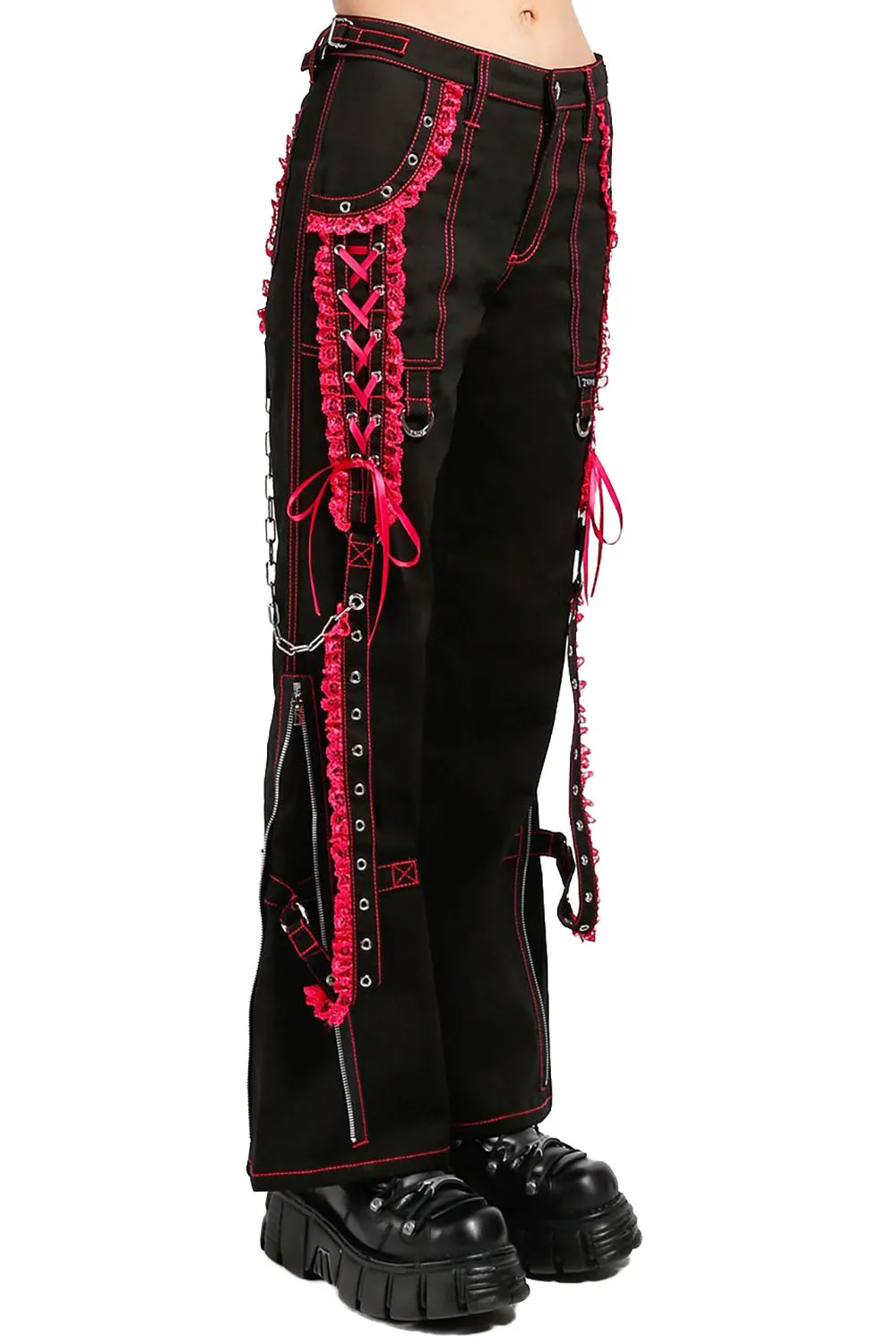 Lolita Dark Street Pants [Black/Pink]
