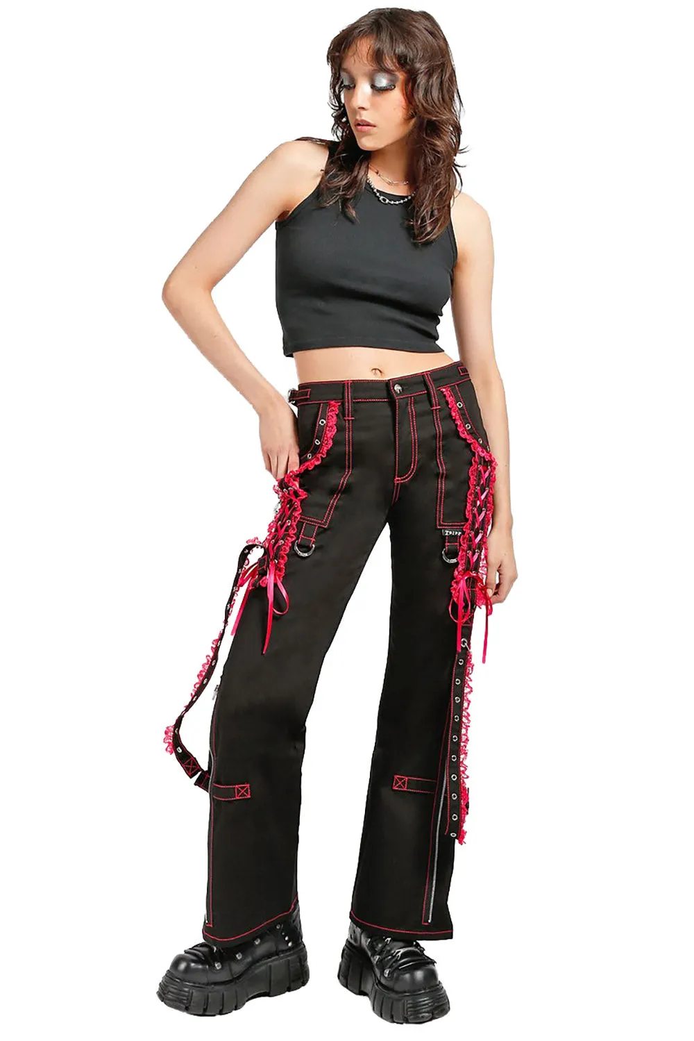 Lolita Dark Street Pants [Black/Pink]