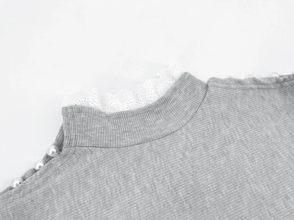 Luna Women's Pearl Hollow On Long Sleeve Top