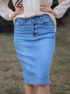 Maia Denim Skirt - Light Wash