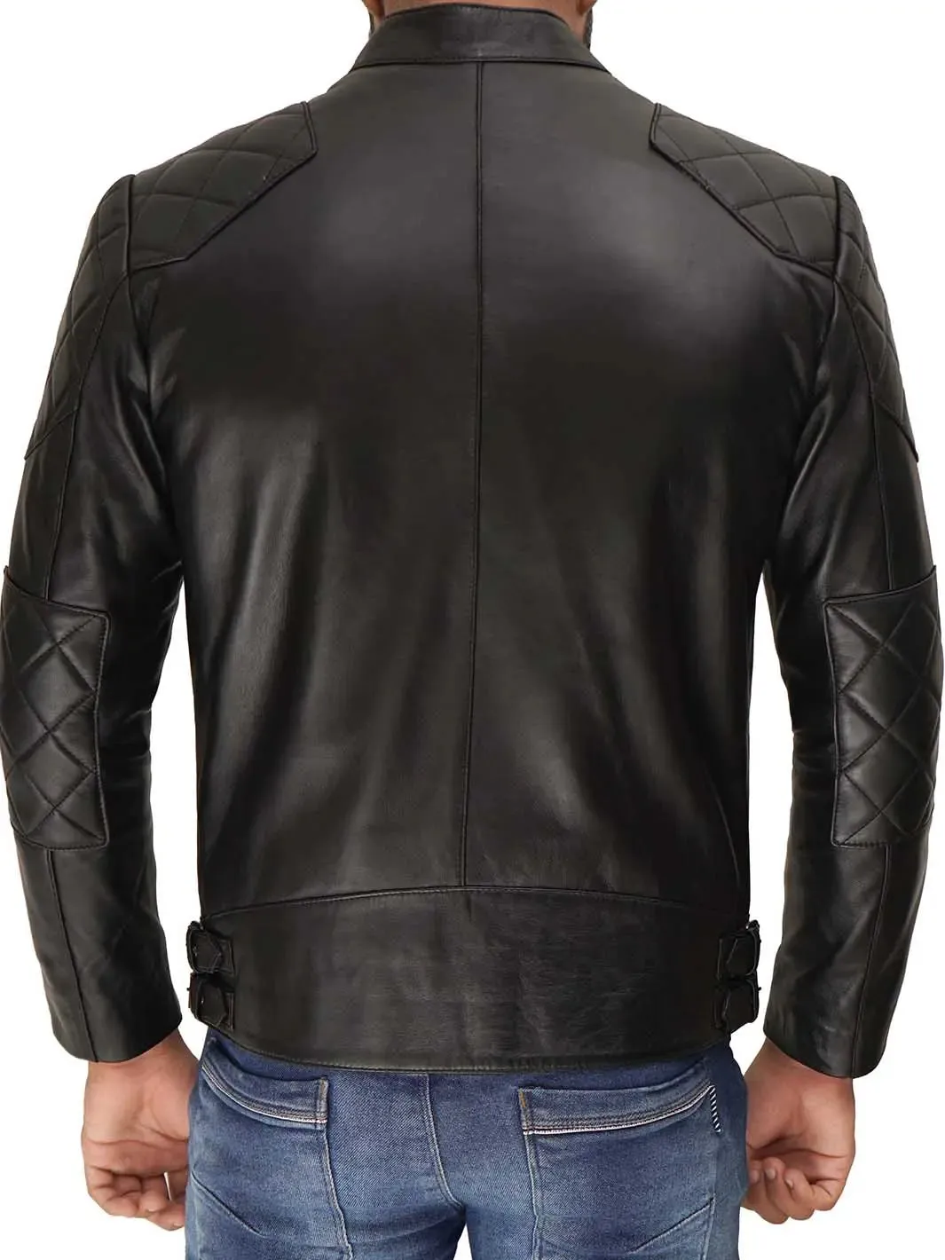 Mens Black Quilted David Beckham's Leather Jacket