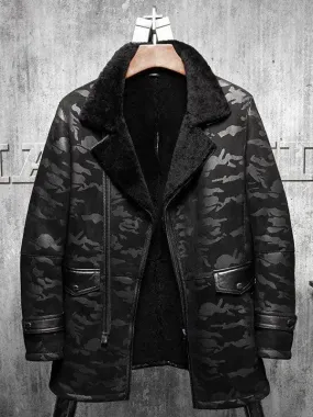 Men’s Flying Fur Pilots Long Shearling Jacket Coat