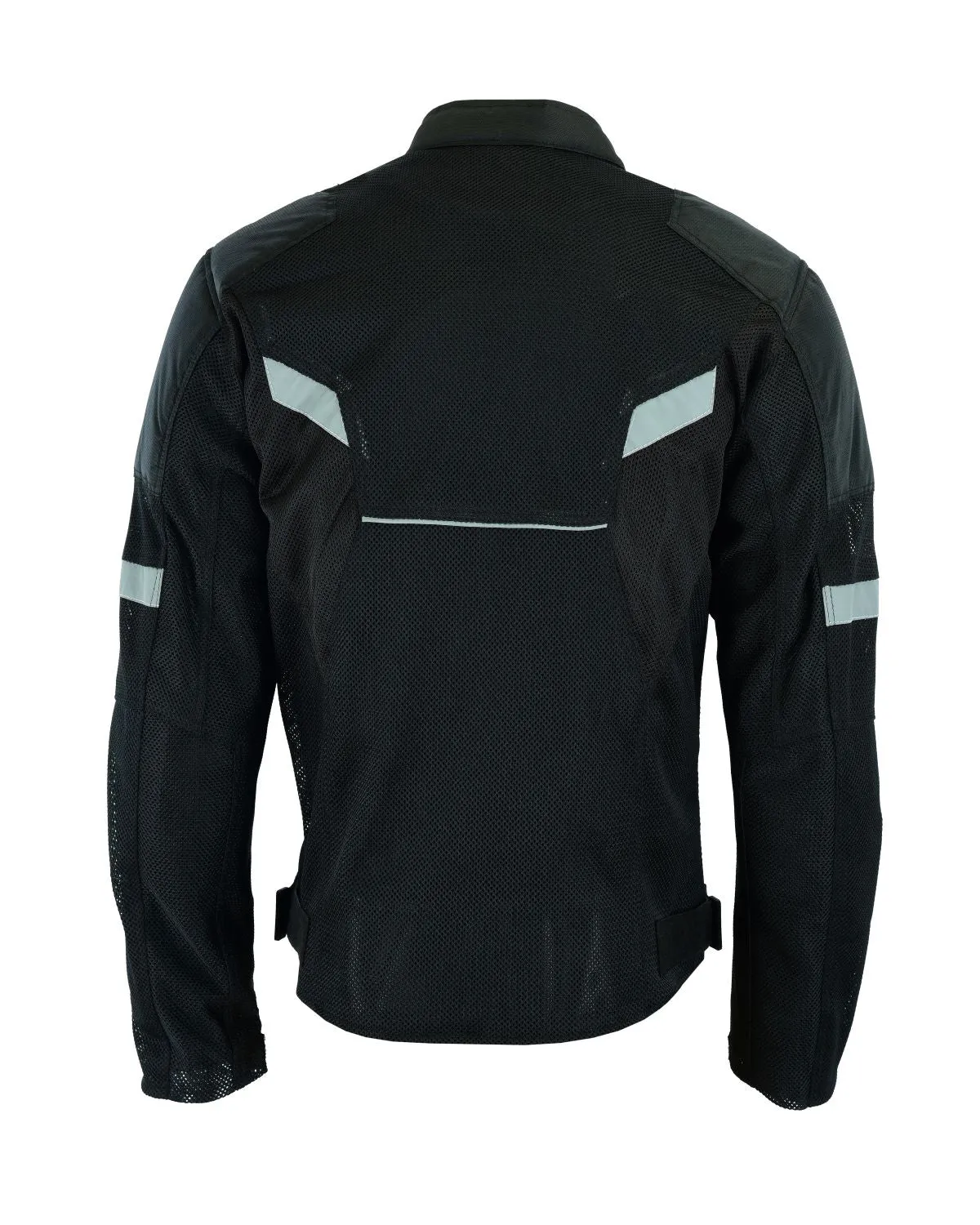Mens Motorcycle Perforated Textile Reflective Mesh Riding 3 Season Jacket with amors