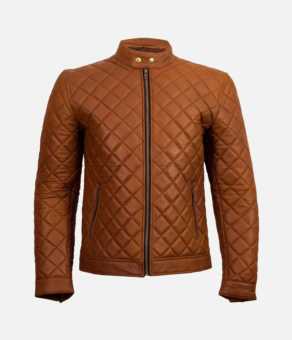 Men's Slim-Fit Quilted Biker Jacket