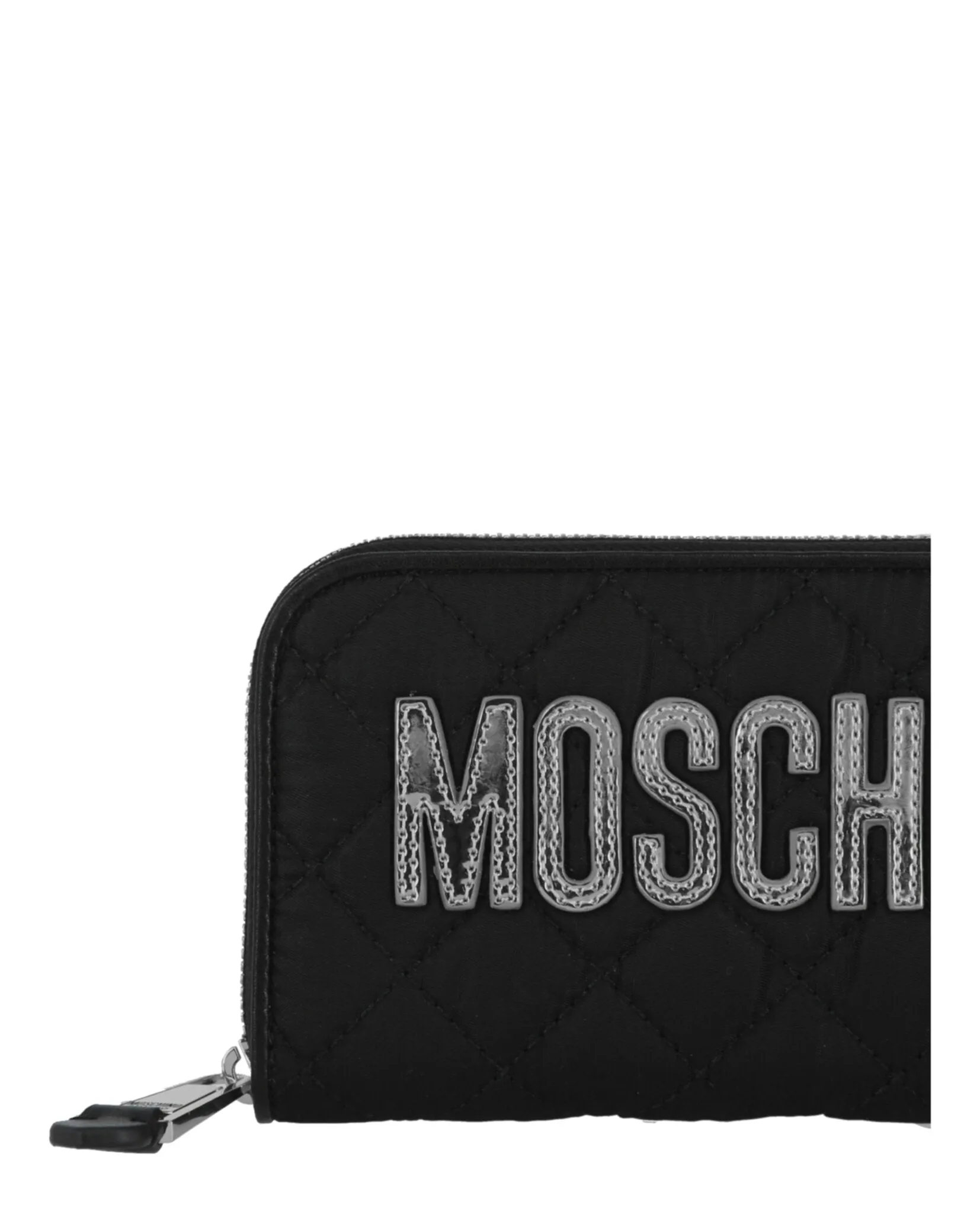 Moschino Quilted Logo Zip-Around Wallet