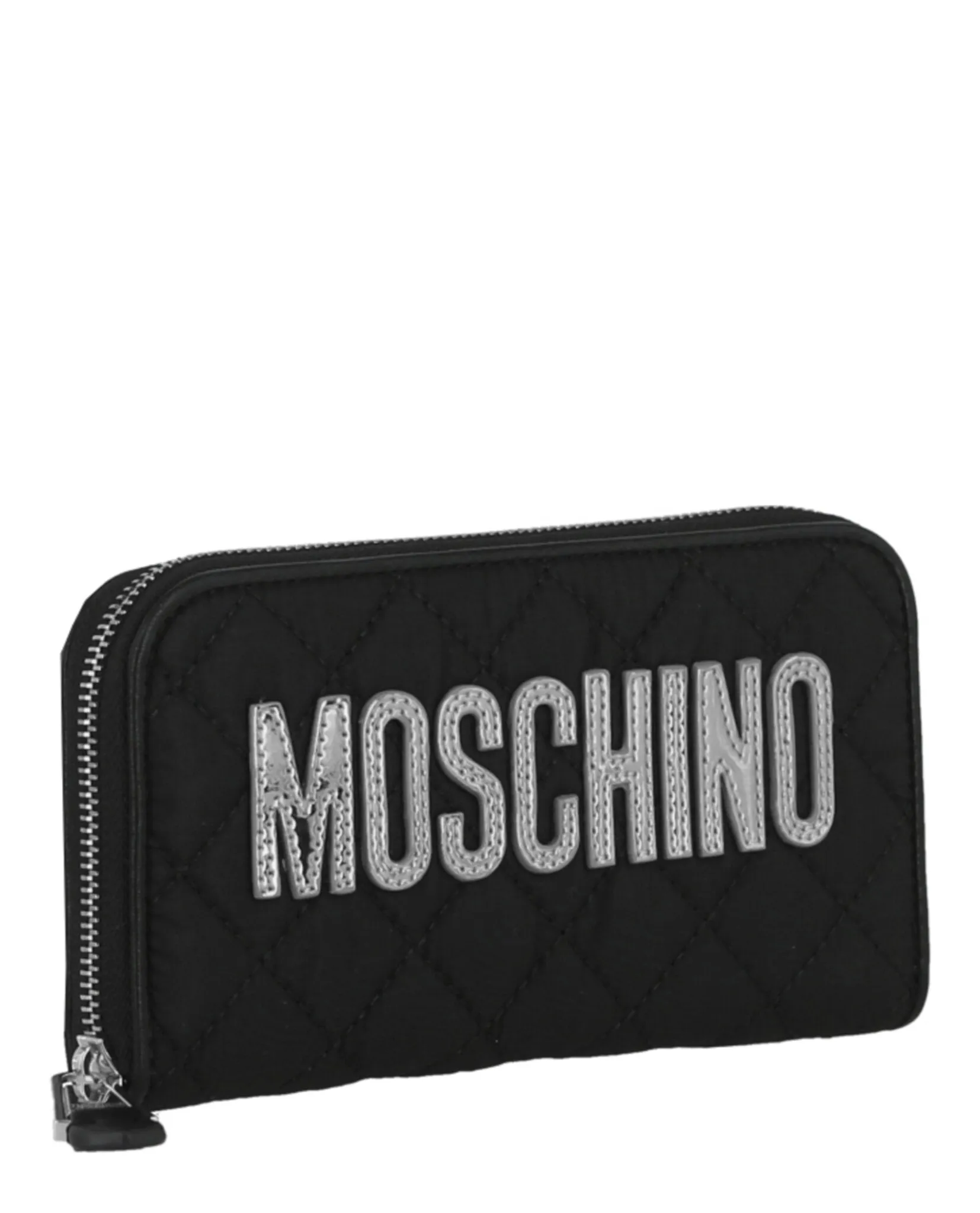 Moschino Quilted Logo Zip-Around Wallet