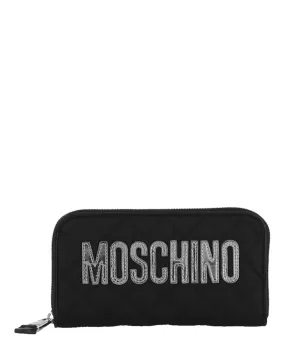 Moschino Quilted Logo Zip-Around Wallet