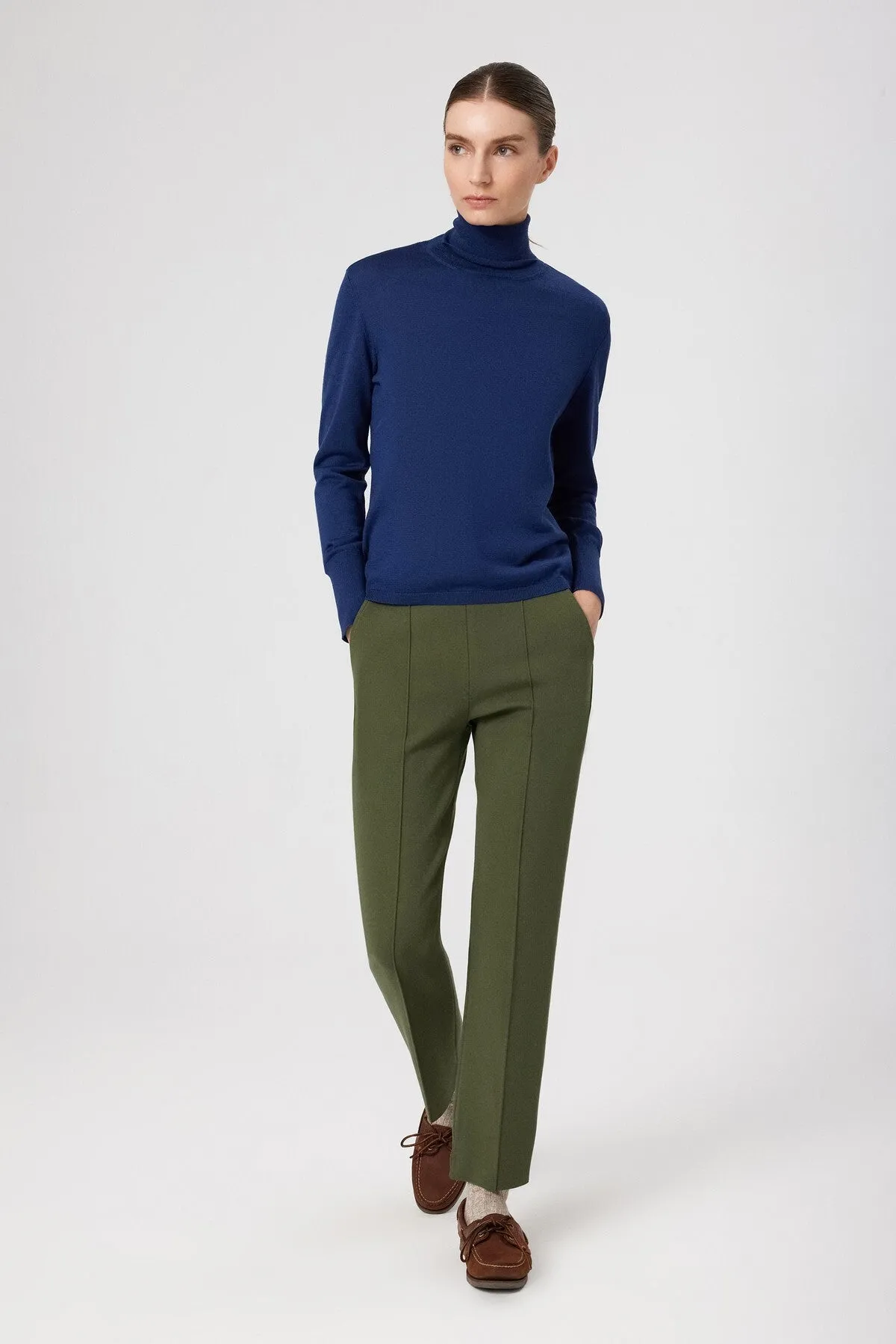 Navy Blue Turtleneck Long Sleeve Sweater