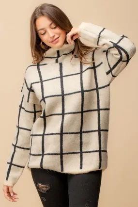 Oatmeal Grid Sweater