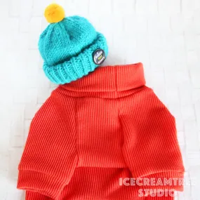 Orange Corduroy Turtleneck Top - Pet Clothing
