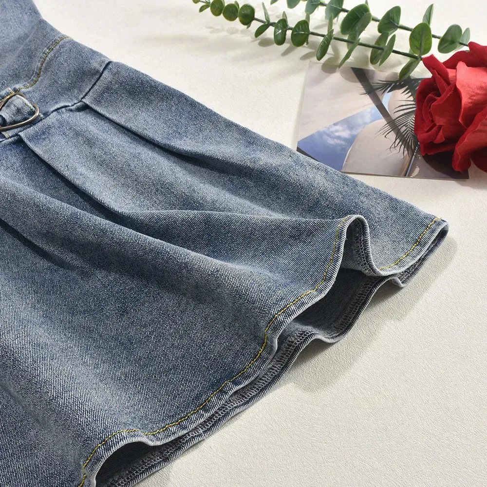Outside For The Night Strapless Mini Denim Dress