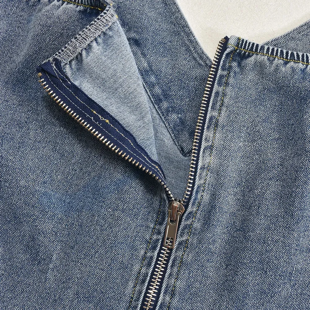 Outside For The Night Strapless Mini Denim Dress