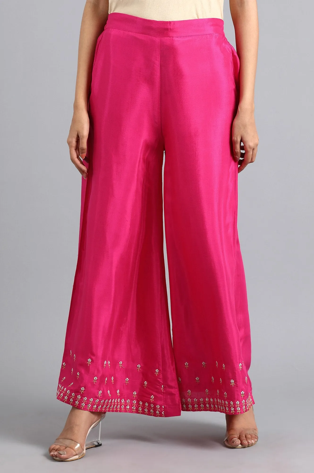 Pink Embroidered Pants