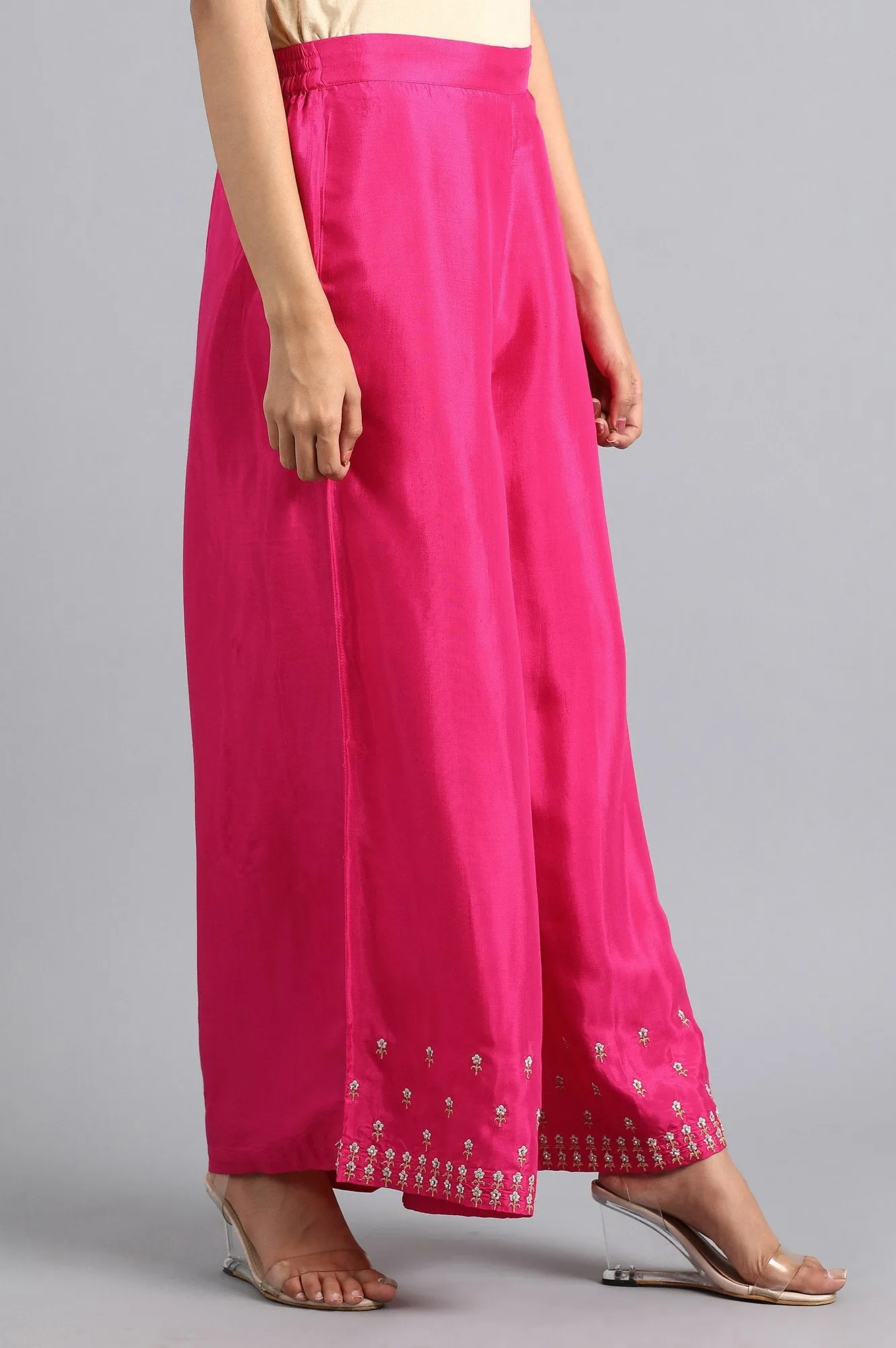 Pink Embroidered Pants