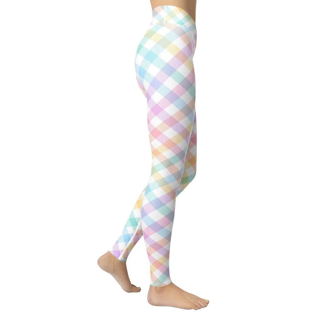 Plaid Easter Yoga Leggings