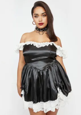Plus Bad Meets Evil Satin Mini Dress