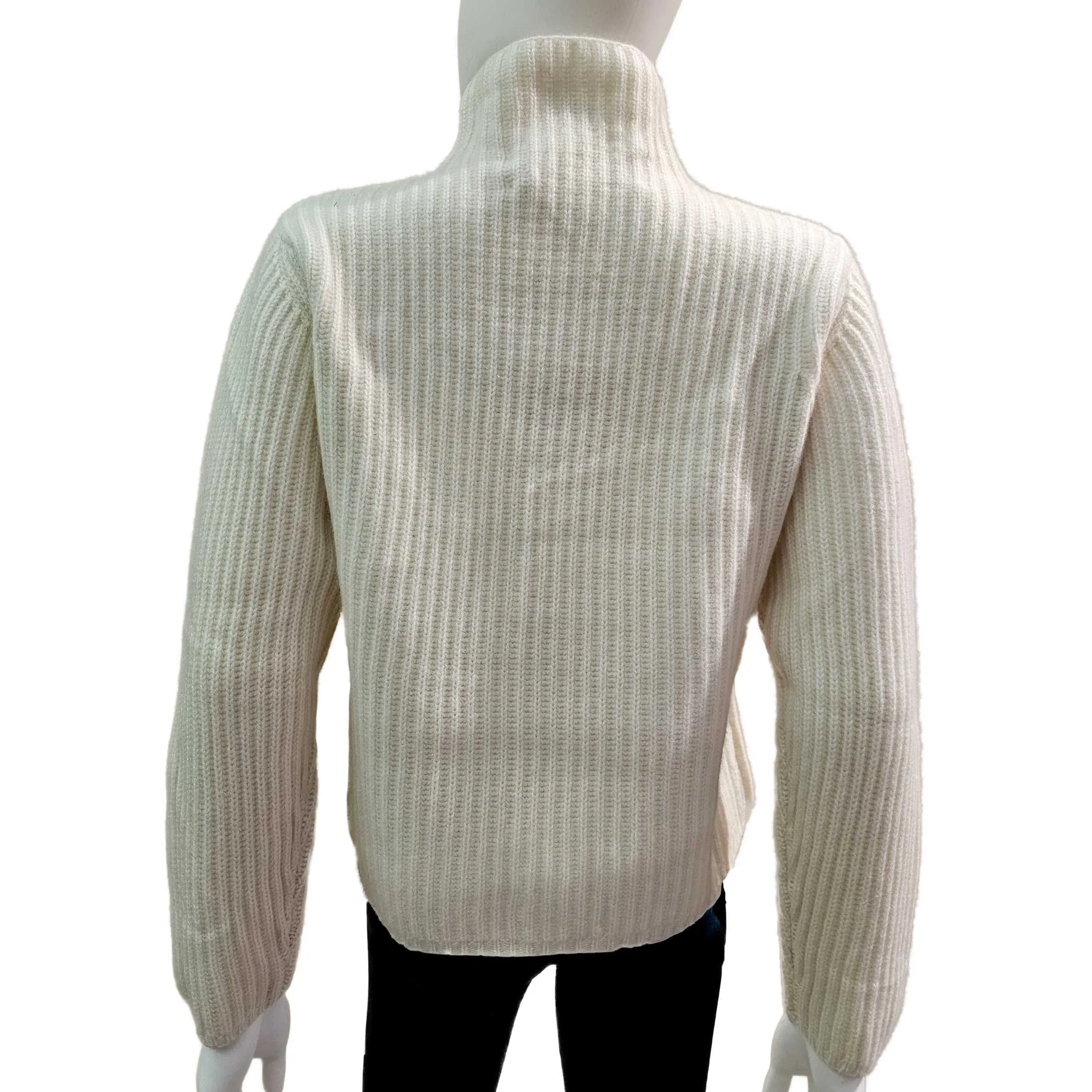 Pur Schön, naturfarbener Cashmere-Pullover mit Turtleneck