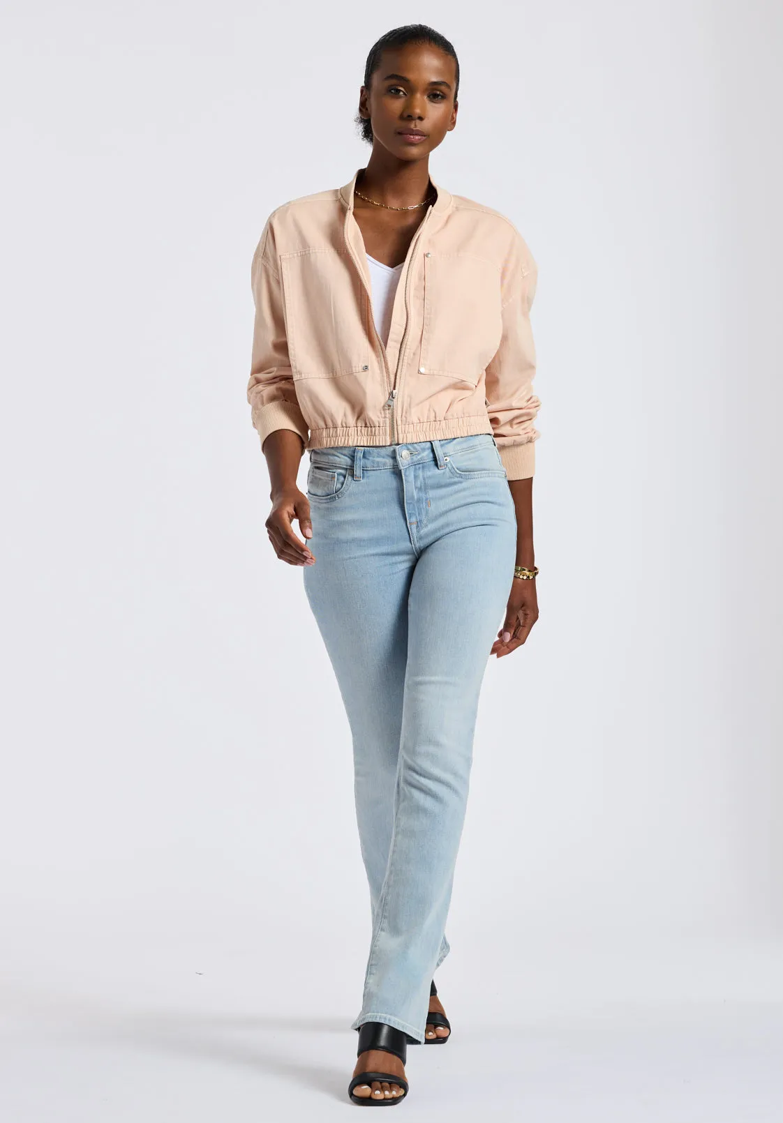 Pyper Women's Cropped Zip-Up Jacket, Cameo Rose - JK0044P