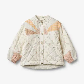 Quilt Jacket Inga - ivory checked flowers