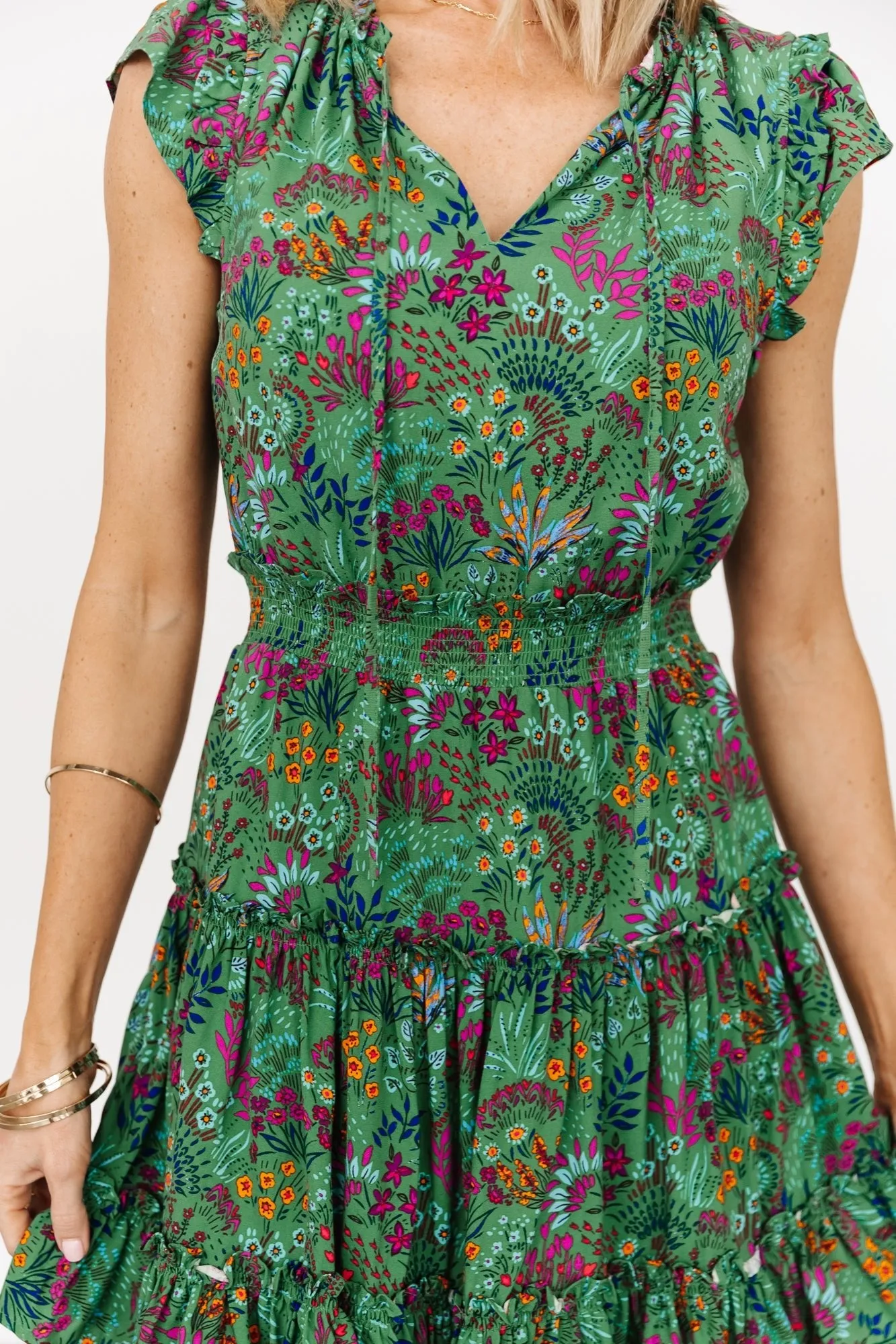 Rio Short Dress | Green Multi