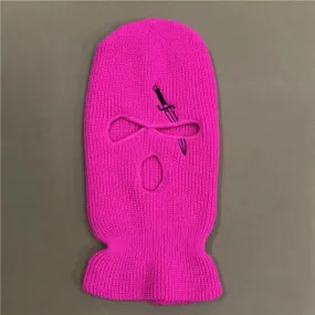 Rose Sword Embroidery 3 Holes Ski mask