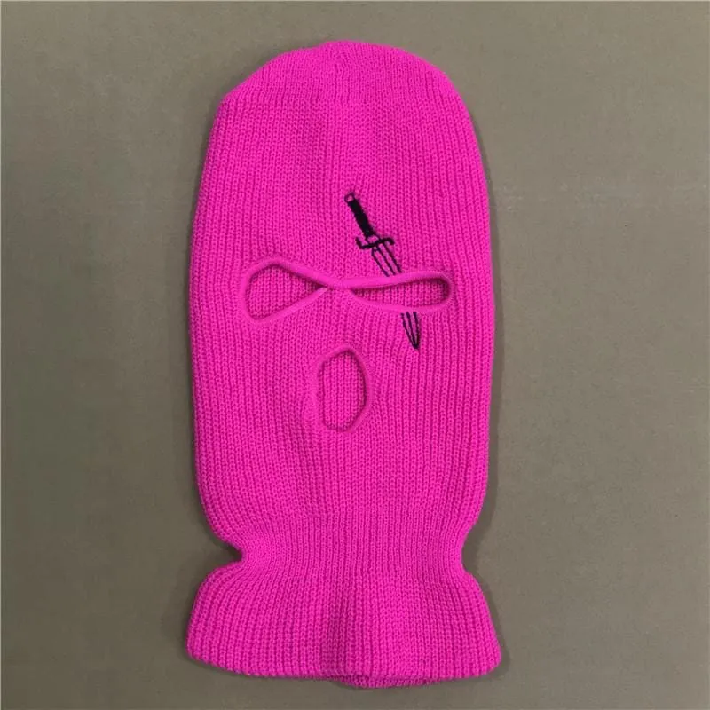 Rose Sword Embroidery 3 Holes Ski mask