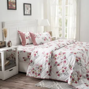 Royal Botanic 115 GSM Floral Leaves Print Multi Quilt/Quilted Bed Cover