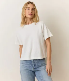 Sadie Vintage Slub Crop Tee - White