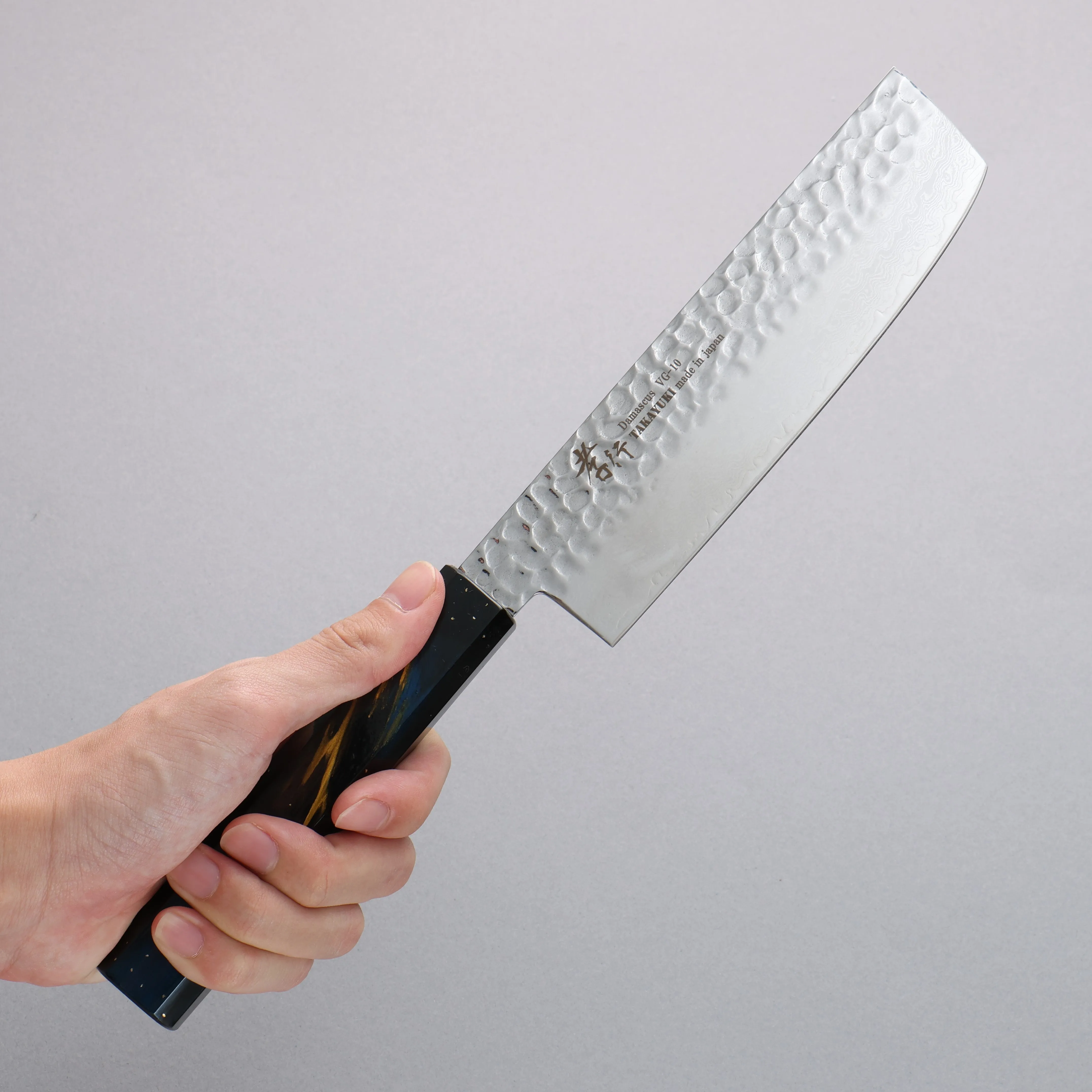 Sakai Takayuki VG10 33 Layer Damascus Nakiri 160mm Live oak Lacquered (Saiu) Handle