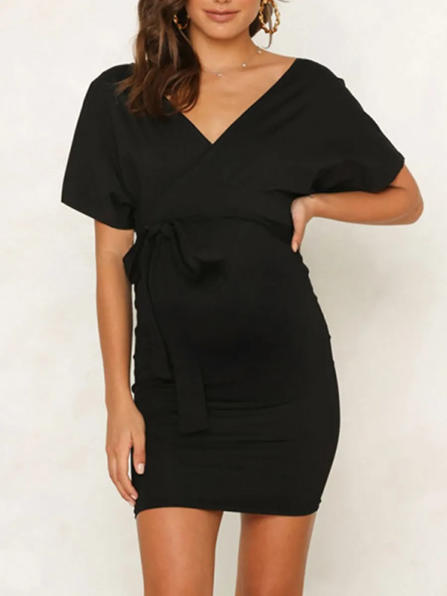 Sexy Backless Lace Up Buttocks Maternity Dress