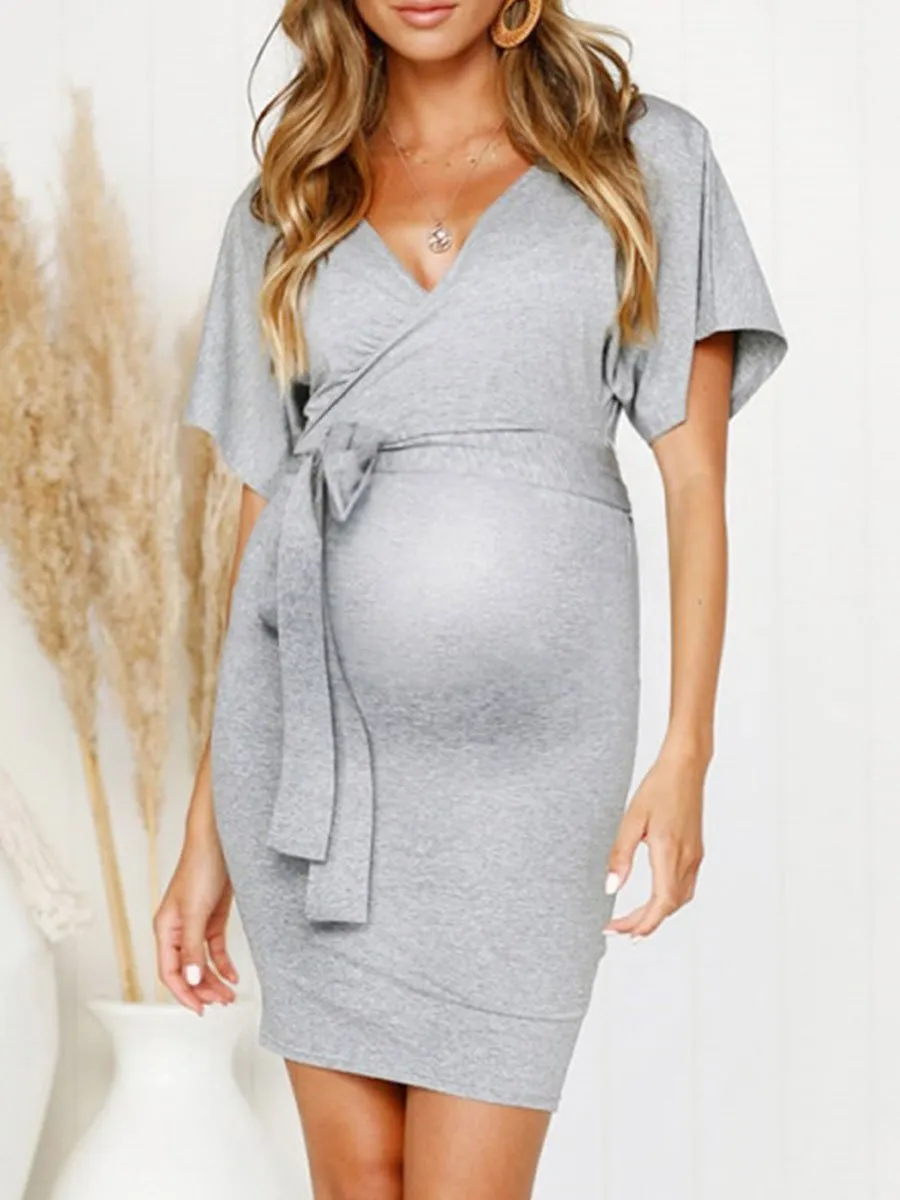 Sexy Backless Lace Up Buttocks Maternity Dress