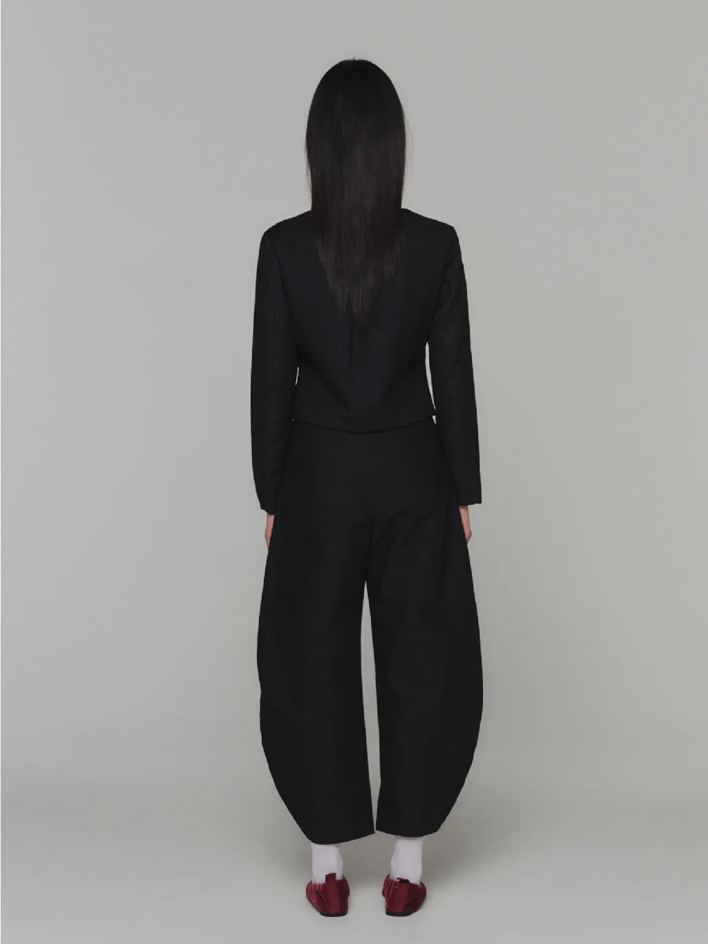 Sheer Padded Cropped Jacket Black