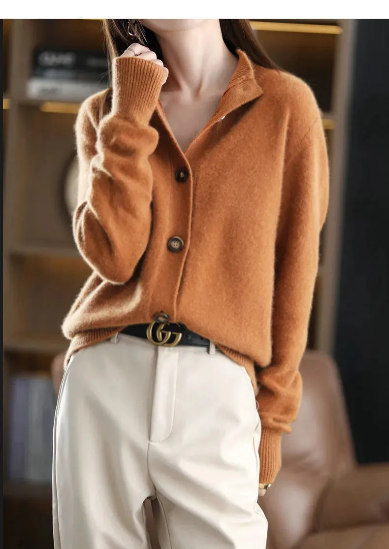 Short Coat Women's Sweater Retro Stand Collar Knitted